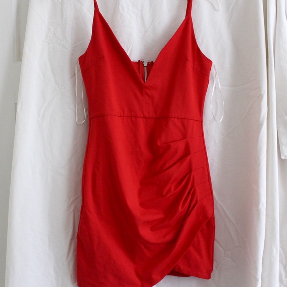Princess Polly Red Wrap Bodycon Dress - Picture 1 of 3